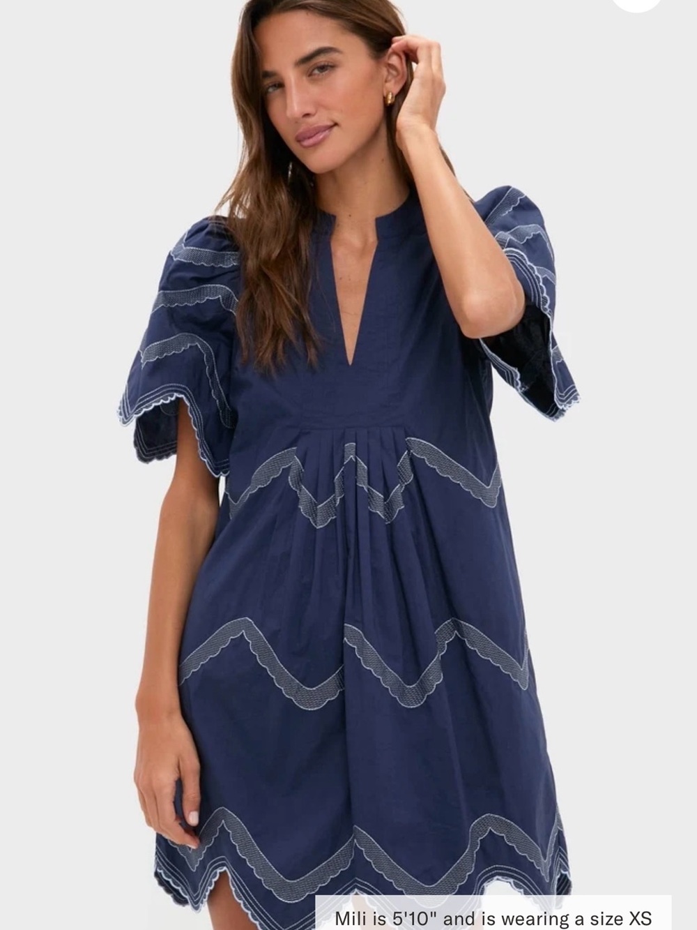 Hyacinth House Navy Embroidered Weston Dress